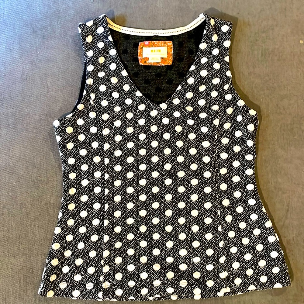 Polka Dot Sleeveless Top by Anthropologie